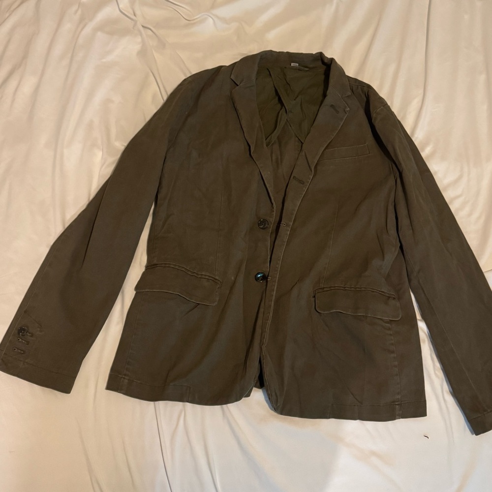Dark Green Size L, Men’s Blazer Jacket, 98% Cotton, 2% Spandex